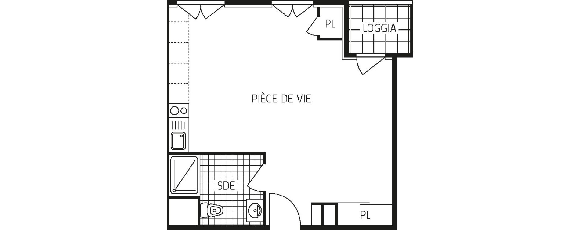 Appartement T1 bis de 36,02 m2 à Dourdan Centre