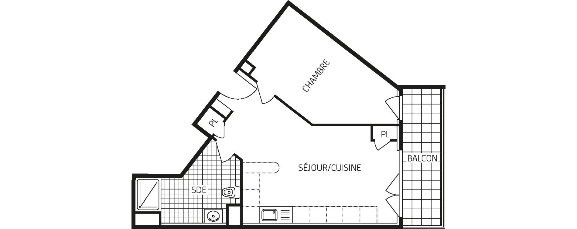 Appartement T2 de 42,76 m2 &agrave; Dourdan Centre