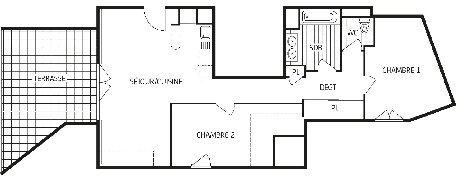 Appartement T3 de 61,43 m2 &agrave; Dourdan Centre