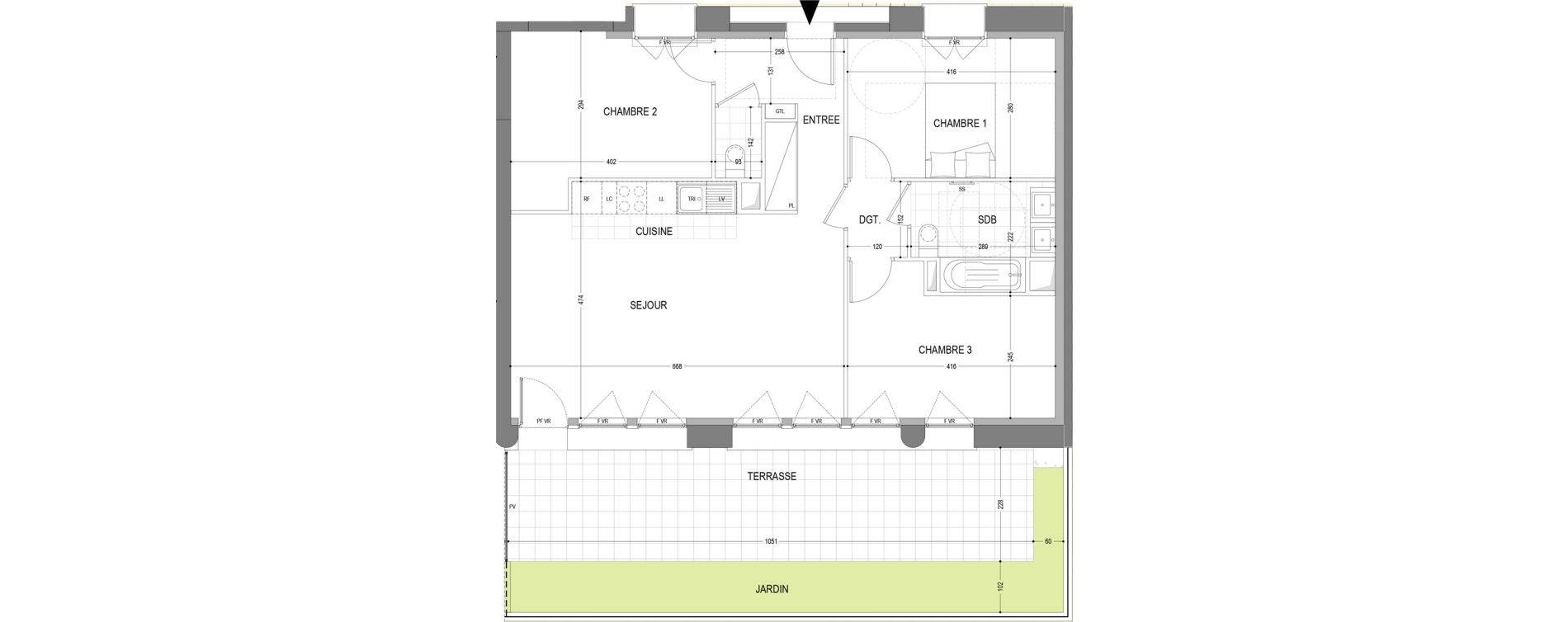 Appartement T4 de 79,83 m2 &agrave; Draveil Centre
