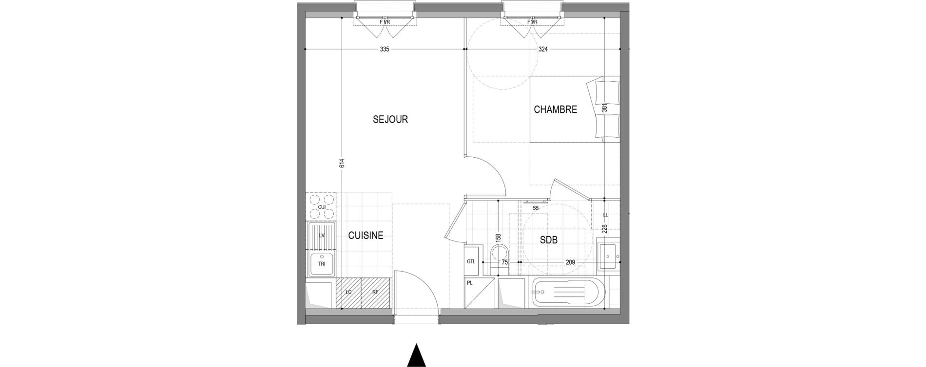 Appartement T2 de 39,08 m2 &agrave; Draveil Centre