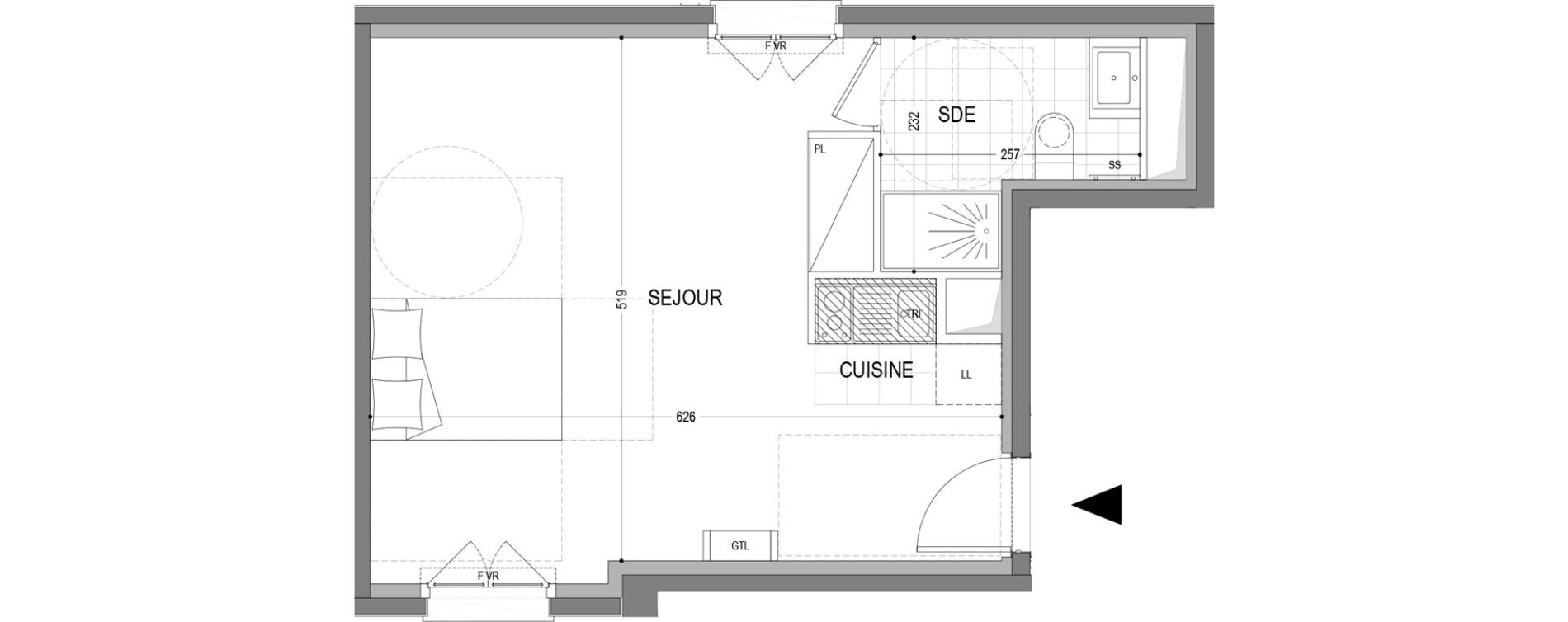 Appartement T1 de 33,94 m2 &agrave; Draveil Centre
