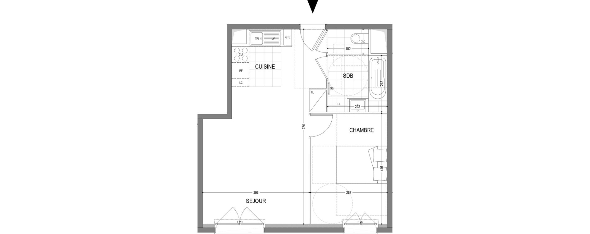 Appartement T2 de 44,76 m2 &agrave; Draveil Centre
