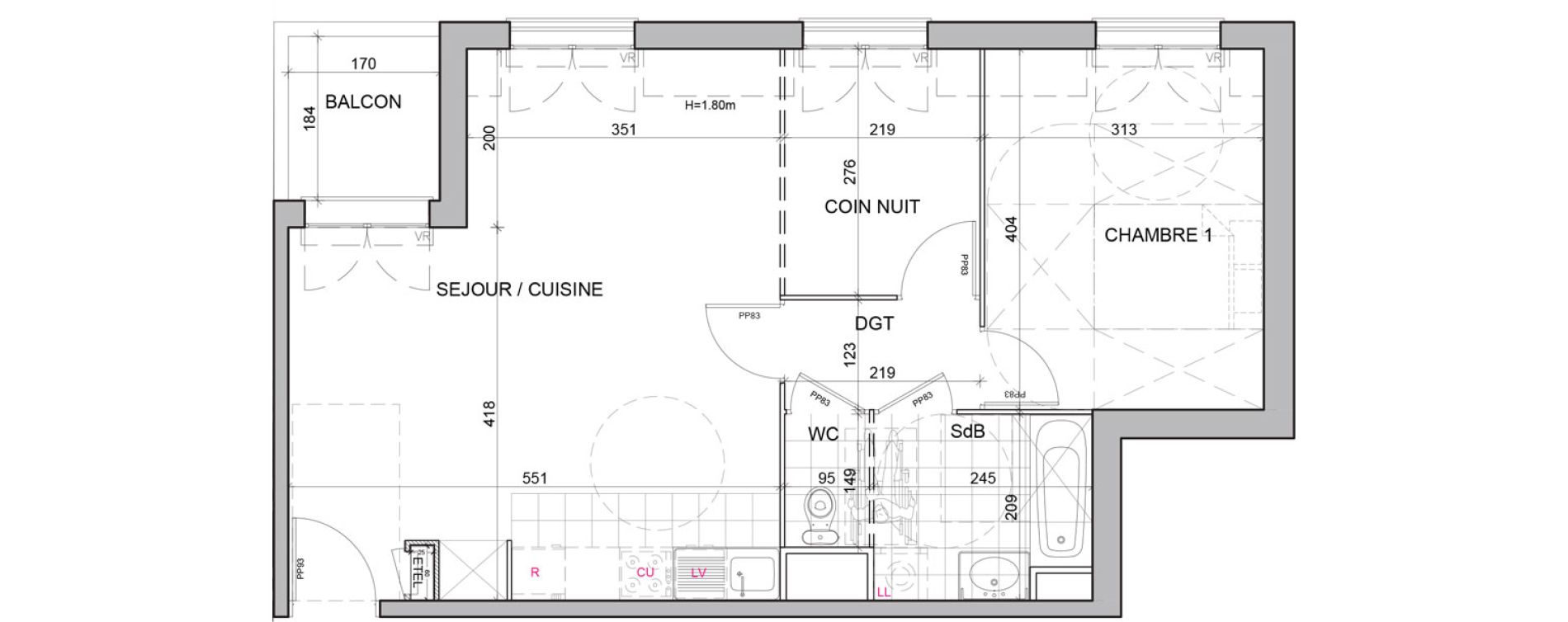 Appartement T3 de 55,34 m2 &agrave; Draveil Centre