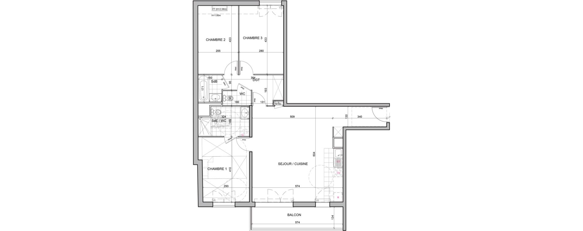 Appartement T4 de 86,63 m2 &agrave; Draveil Centre