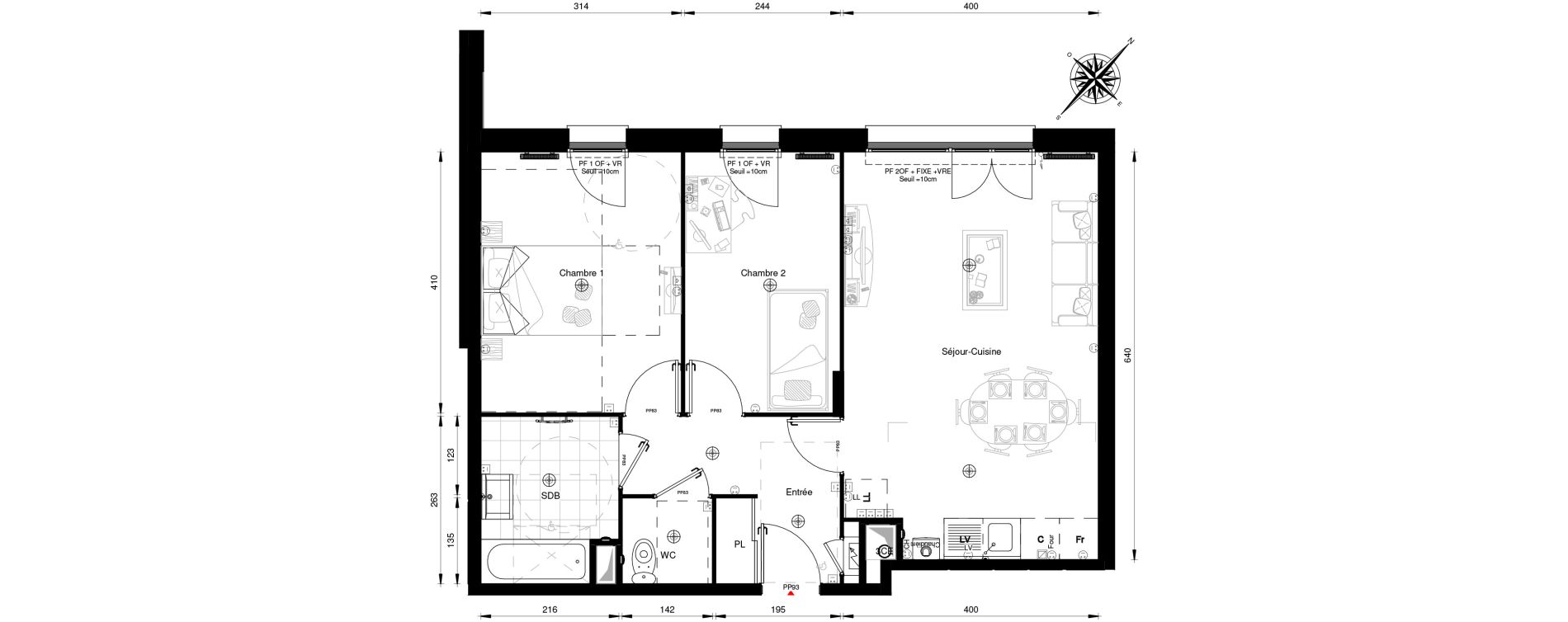 Appartement T3 de 62,10 m2 &agrave; &Eacute;charcon Centre