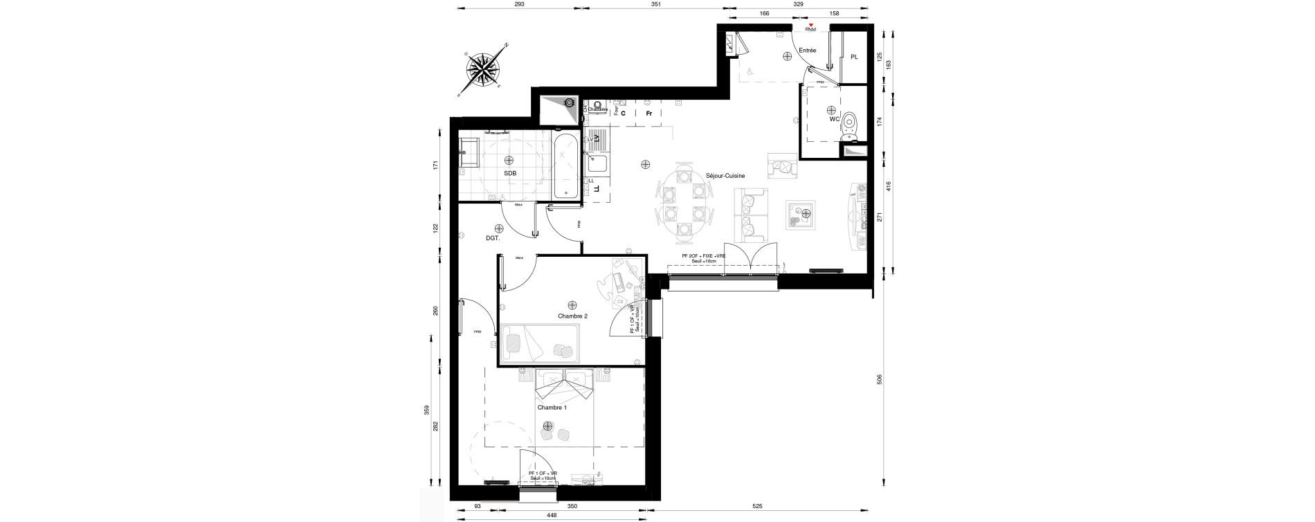 Appartement T3 de 65,10 m2 &agrave; &Eacute;charcon Centre