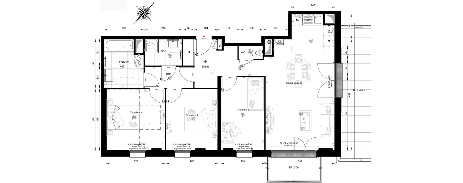 Appartement T4 de 83,30 m2 &agrave; &Eacute;charcon Centre