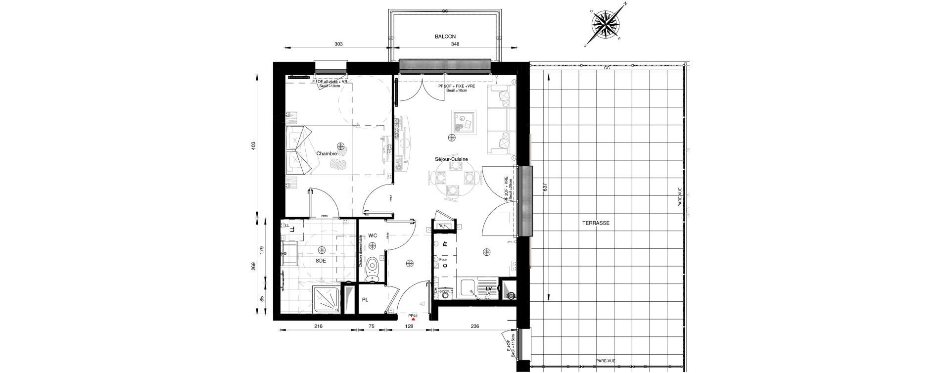 Appartement T2 de 42,00 m2 &agrave; &Eacute;charcon Centre