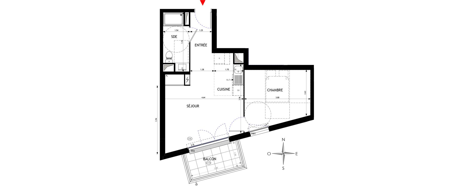 Appartement T2 de 40,48 m2 &agrave; &Eacute;pinay-Sur-Orge Les gares