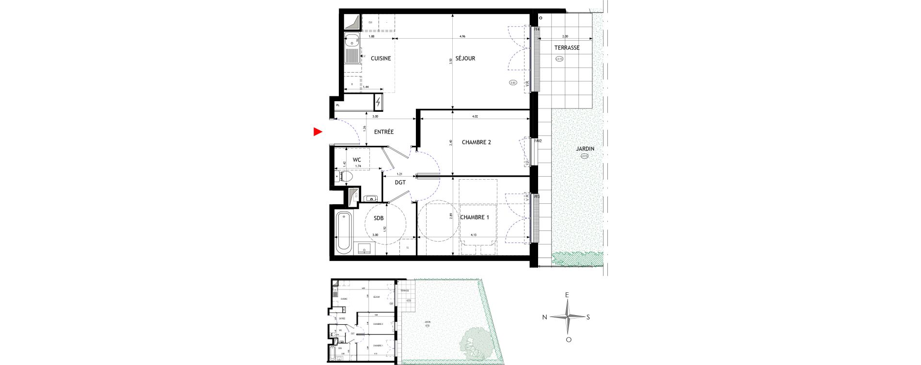Appartement T3 de 60,01 m2 &agrave; &Eacute;pinay-Sur-Orge Les gares