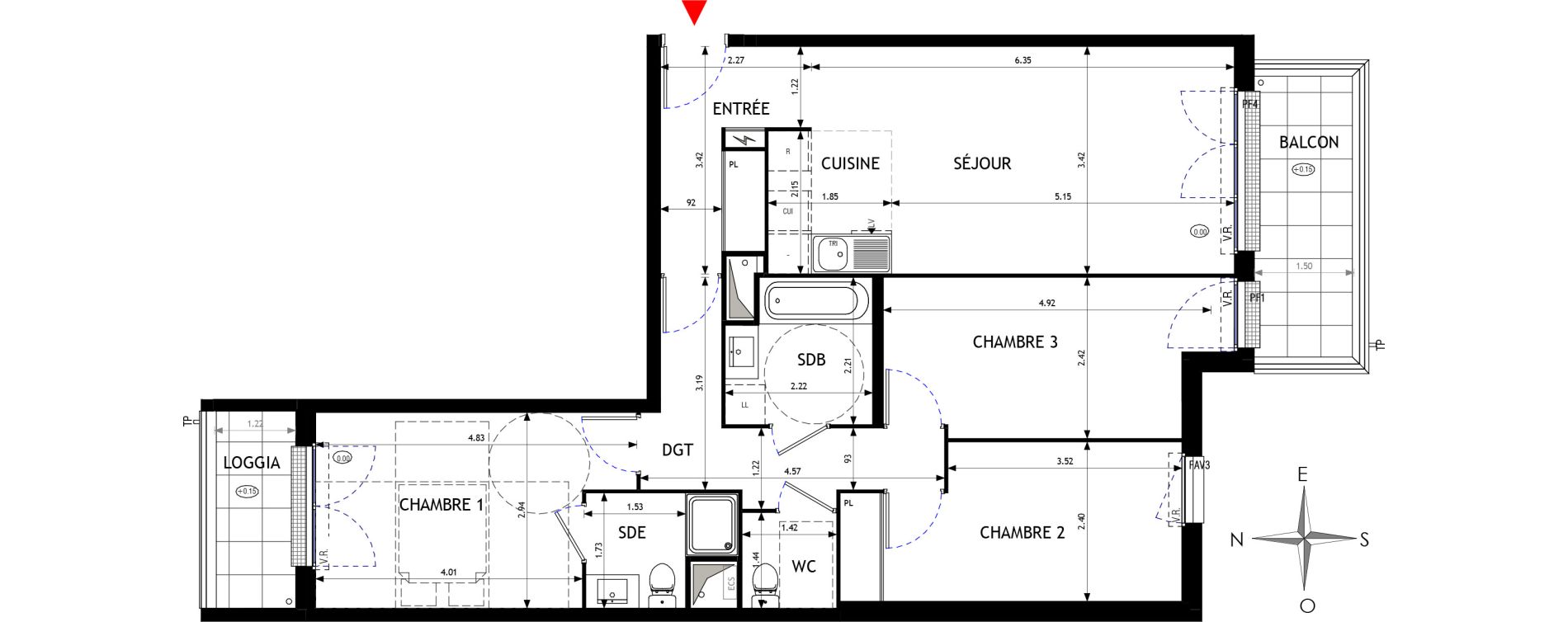 Appartement T4 de 80,98 m2 &agrave; &Eacute;pinay-Sur-Orge Les gares
