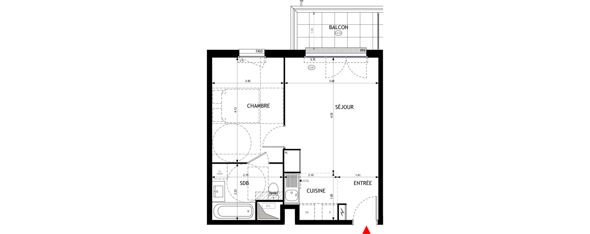 Appartement T2 de 39,96 m2 &agrave; &Eacute;pinay-Sur-Orge Les gares