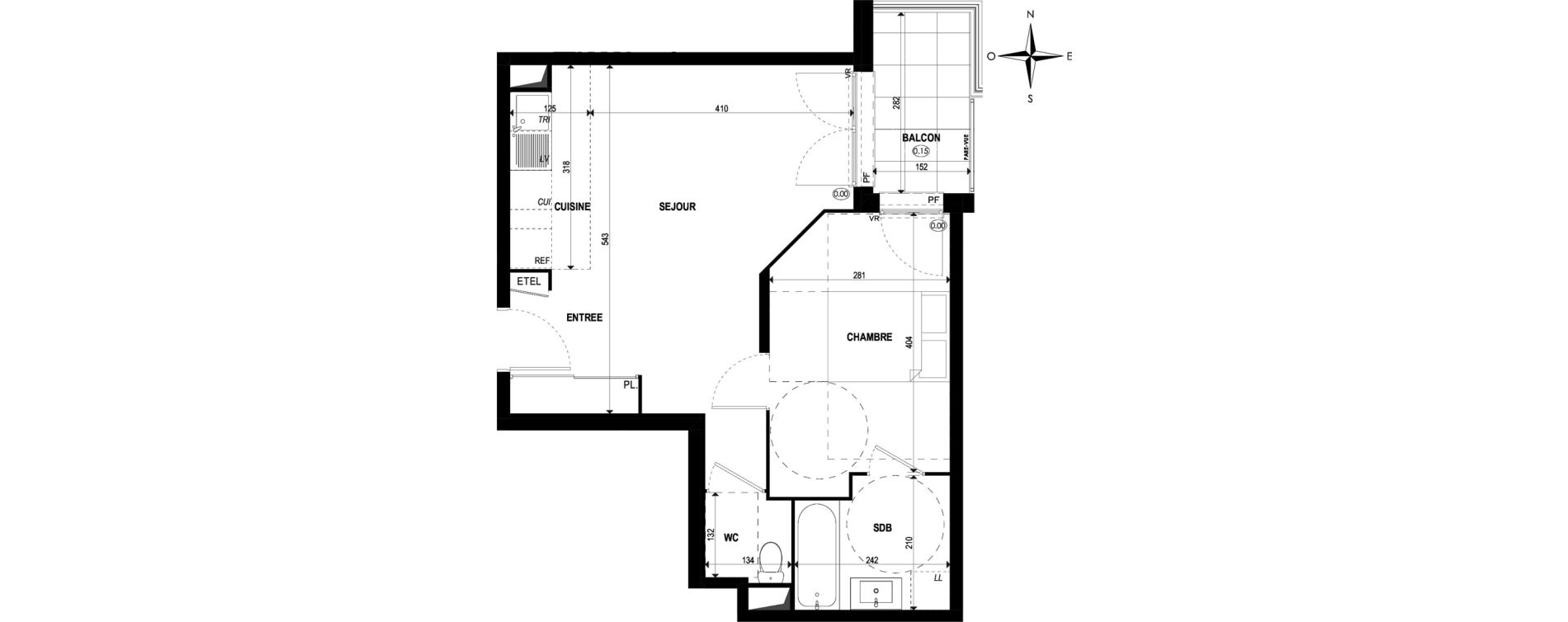 Appartement T2 de 43,55 m2 &agrave; &Eacute;pinay-Sur-Orge Les gares