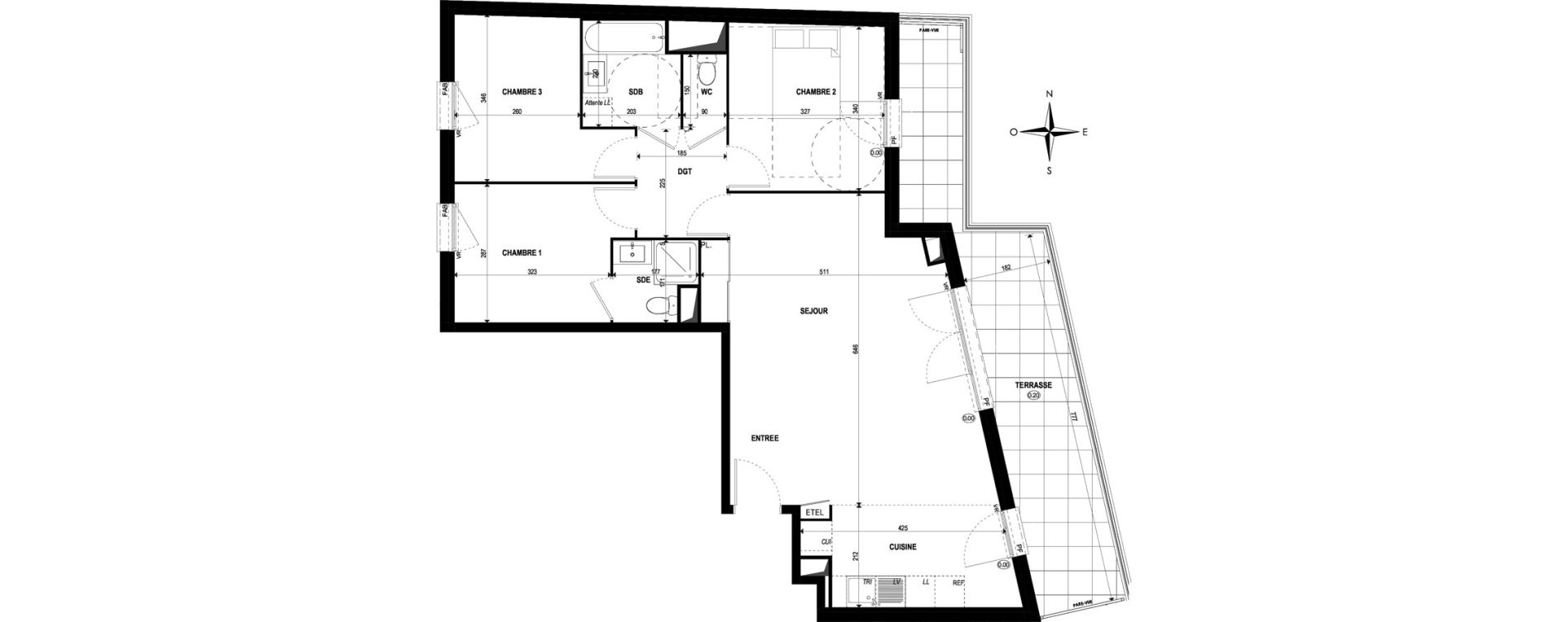 Appartement T4 de 83,01 m2 &agrave; &Eacute;pinay-Sur-Orge Les gares