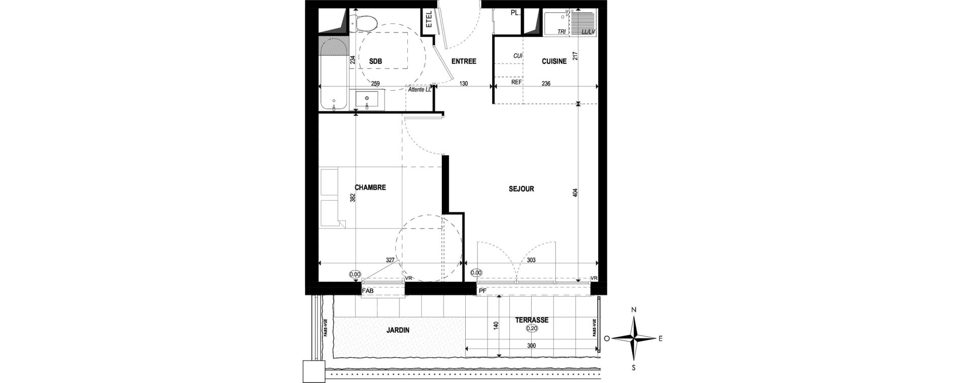 Appartement T2 de 37,77 m2 &agrave; &Eacute;pinay-Sur-Orge Les gares