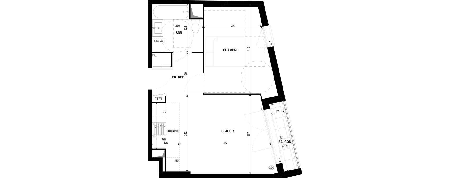 Appartement T2 de 40,20 m2 &agrave; &Eacute;pinay-Sur-Orge Les gares