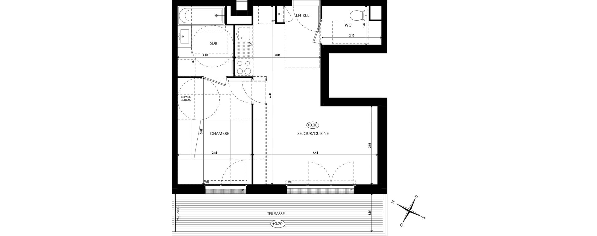 Appartement T2 de 39,88 m2 &agrave; &Eacute;pinay-Sur-Orge Croix ronde