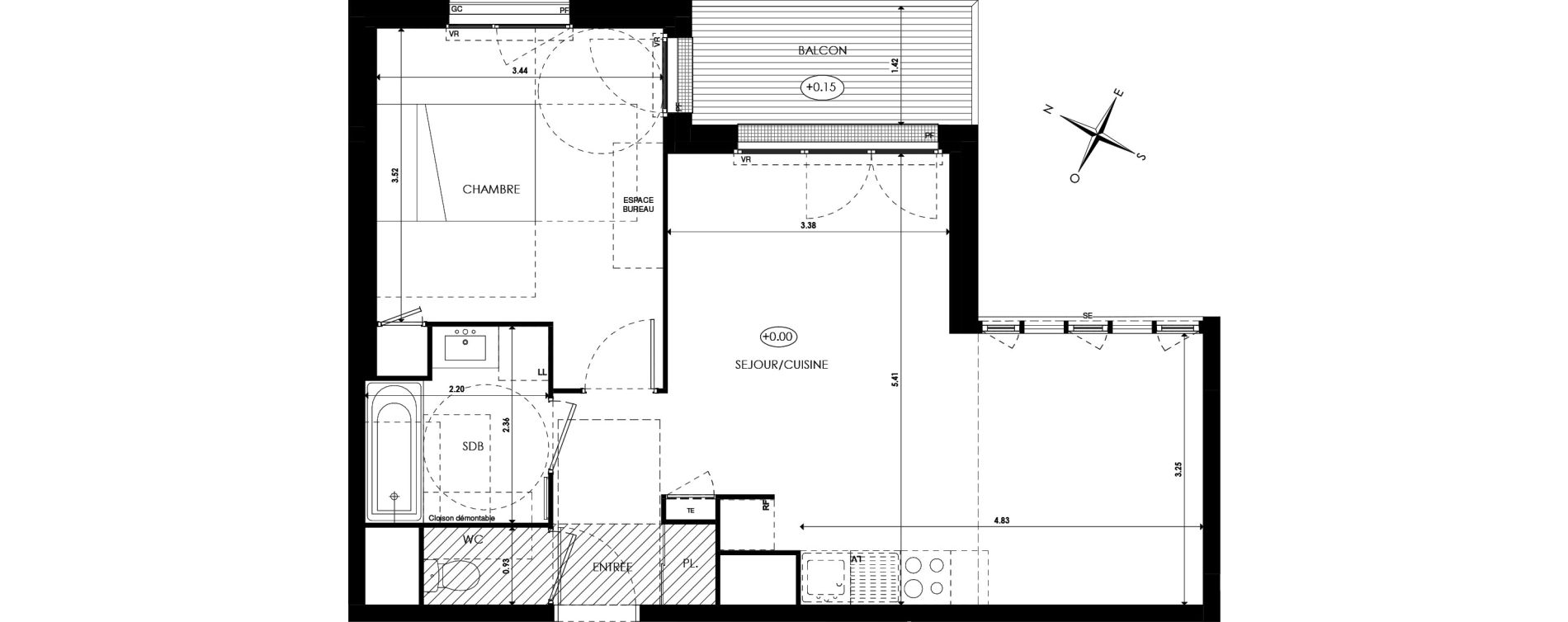 Appartement T2 de 50,00 m2 &agrave; &Eacute;pinay-Sur-Orge Croix ronde