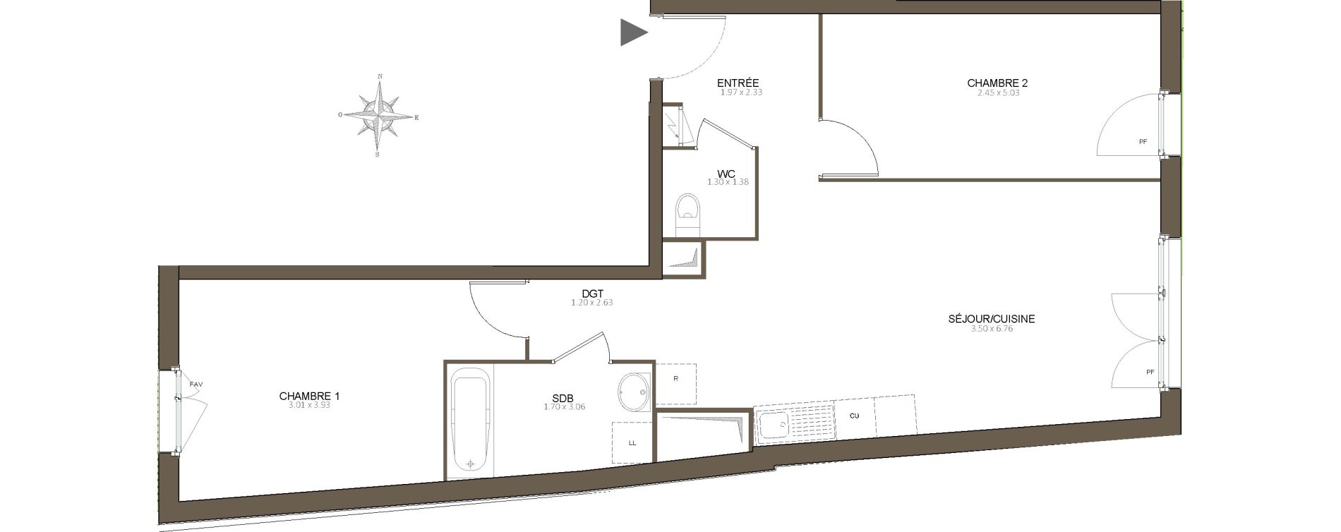 Appartement T3 de 65,62 m2 &agrave; &Eacute;pinay-Sur-Orge Centre
