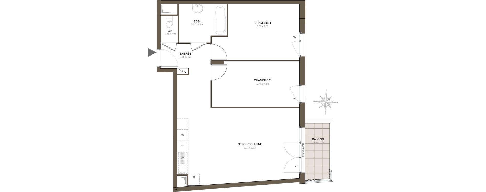 Appartement T3 de 63,21 m2 à Épinay-Sur-Orge Centre