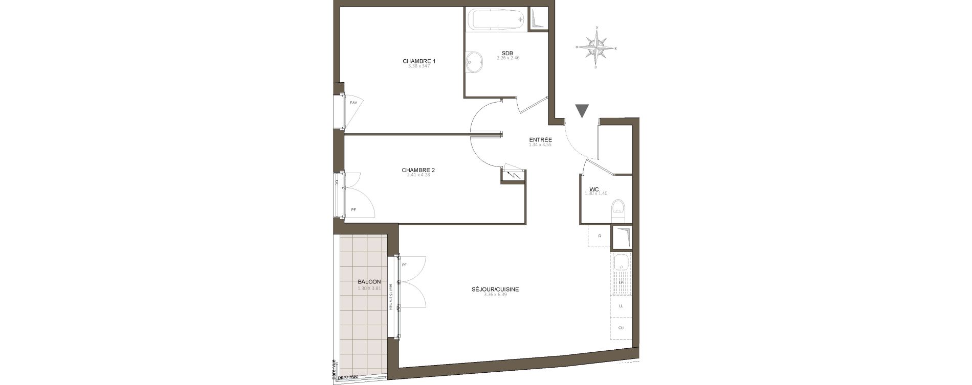 Appartement T3 de 61,04 m2 &agrave; &Eacute;pinay-Sur-Orge Centre