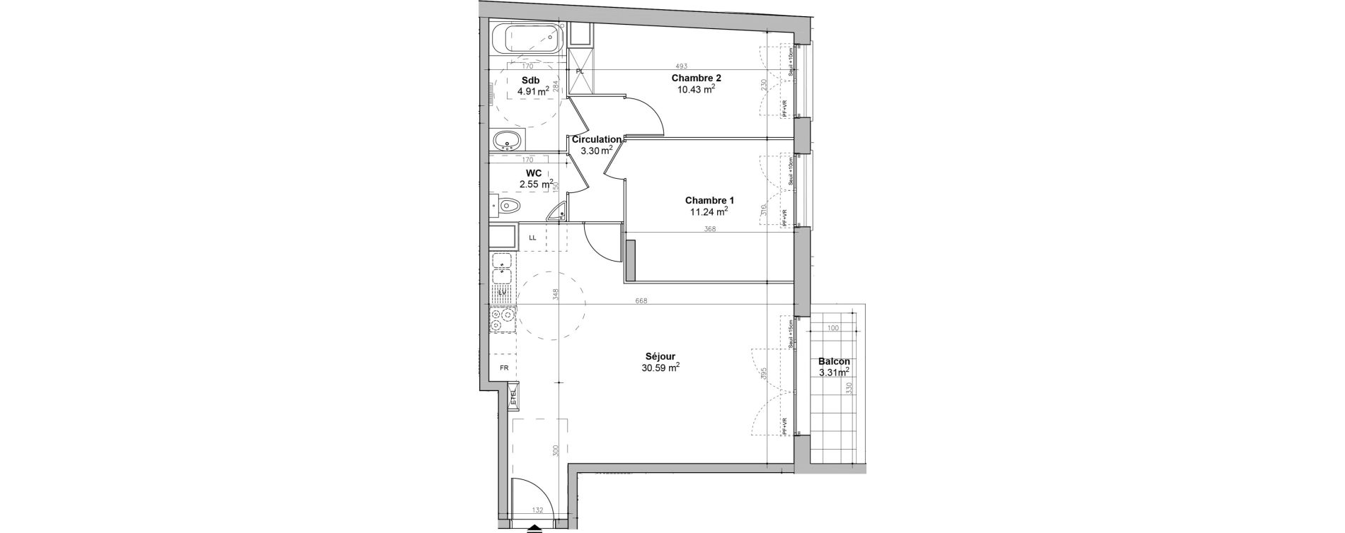 Appartement T3 de 63,02 m2 &agrave; &Eacute;tampes Centre