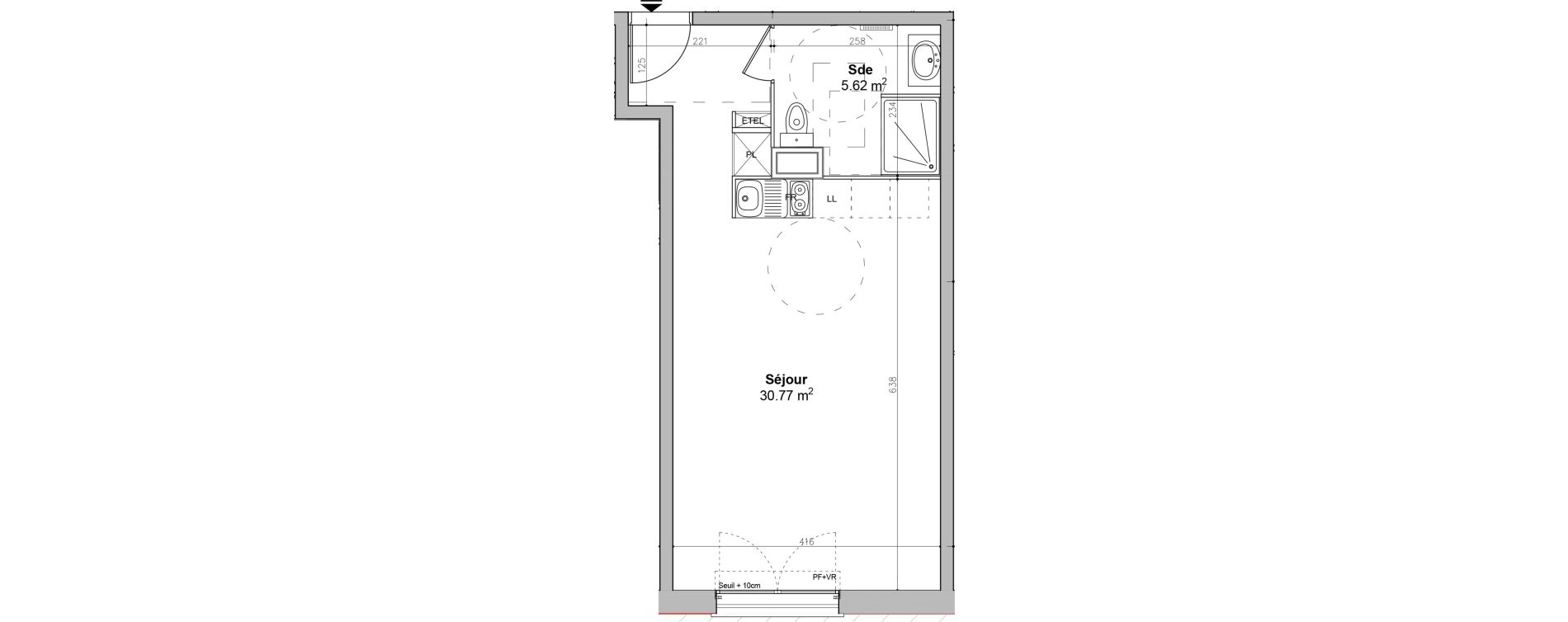 Appartement T1 de 36,39 m2 &agrave; &Eacute;tampes Centre