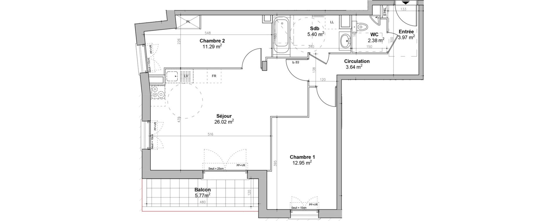 Appartement T3 de 65,65 m2 &agrave; &Eacute;tampes Centre