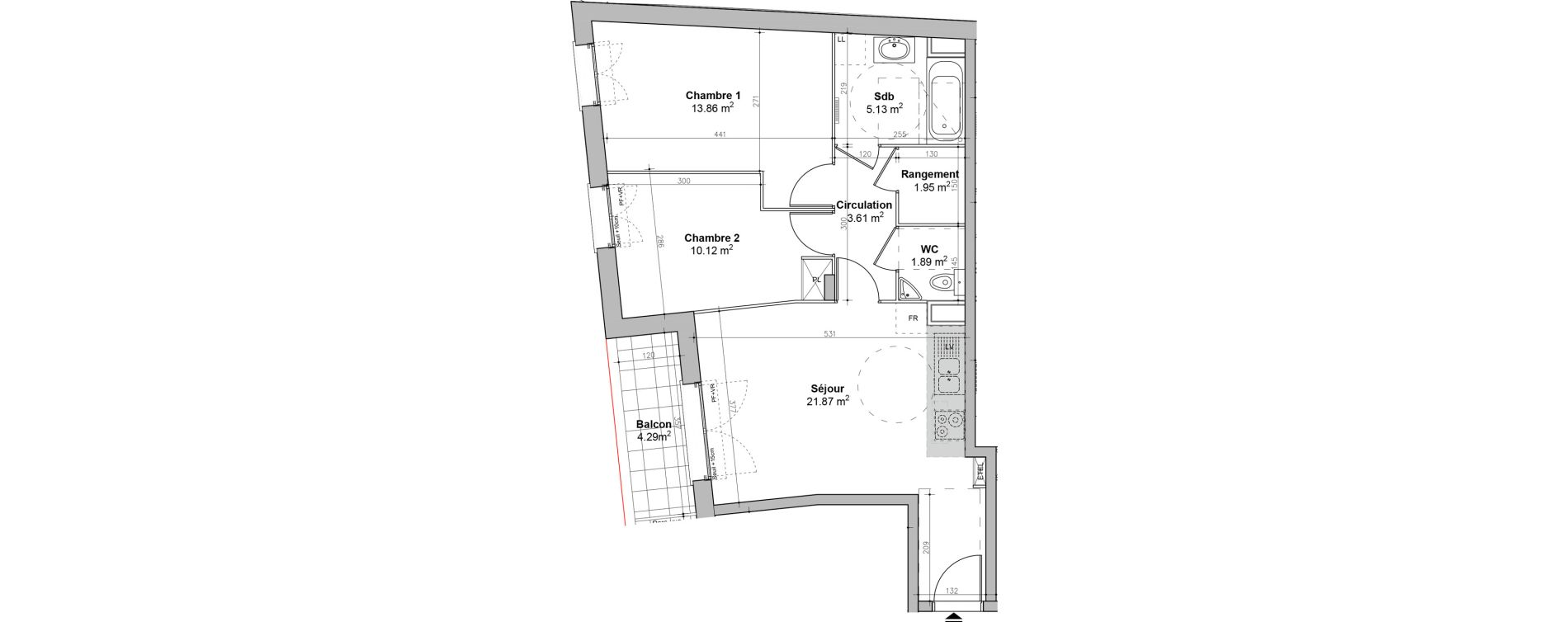 Appartement T3 de 58,43 m2 &agrave; &Eacute;tampes Centre