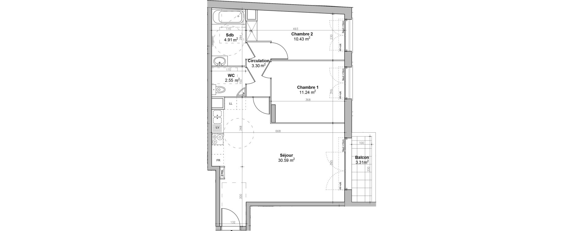 Appartement T3 de 63,02 m2 &agrave; &Eacute;tampes Centre