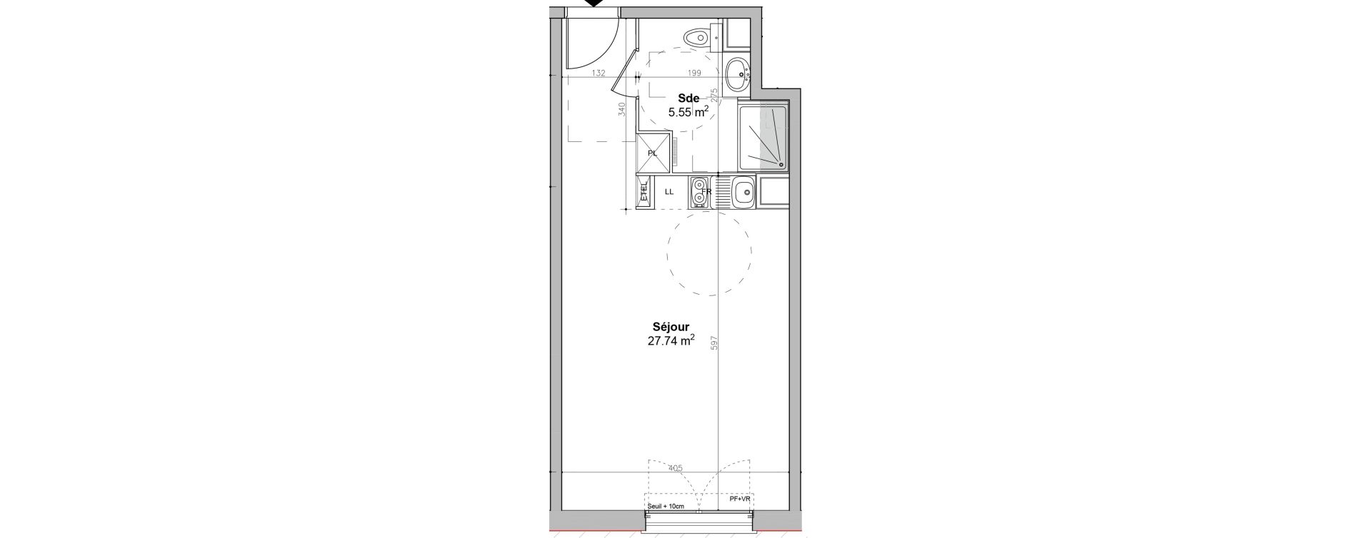 Appartement T1 de 33,29 m2 &agrave; &Eacute;tampes Centre