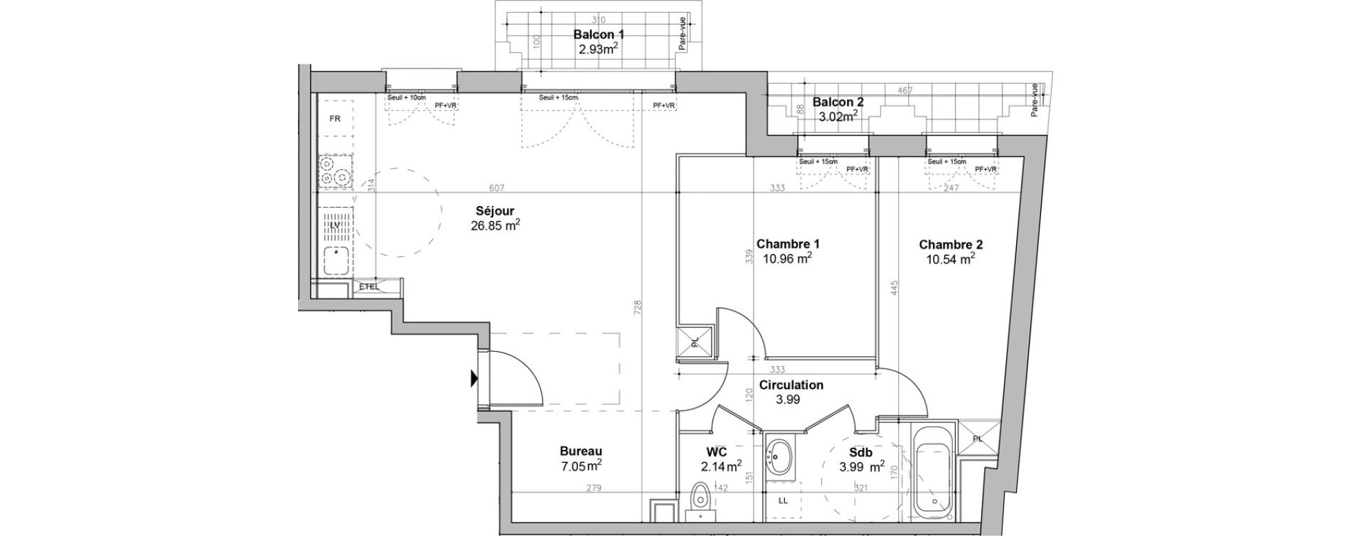 Appartement T3 de 65,58 m2 &agrave; &Eacute;tampes Centre