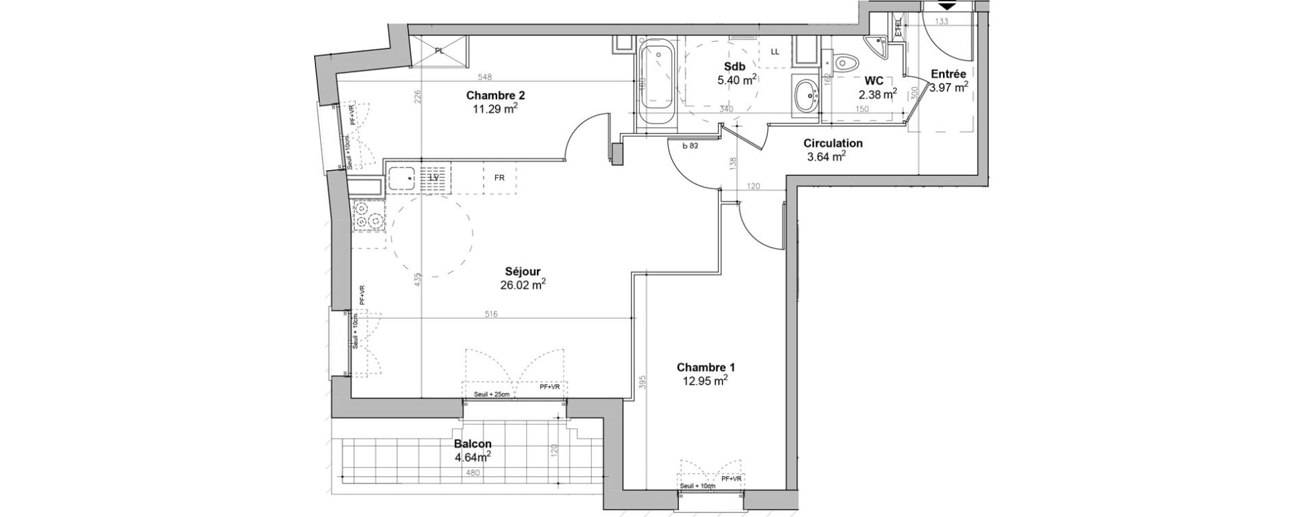 Appartement T3 de 65,65 m2 &agrave; &Eacute;tampes Centre