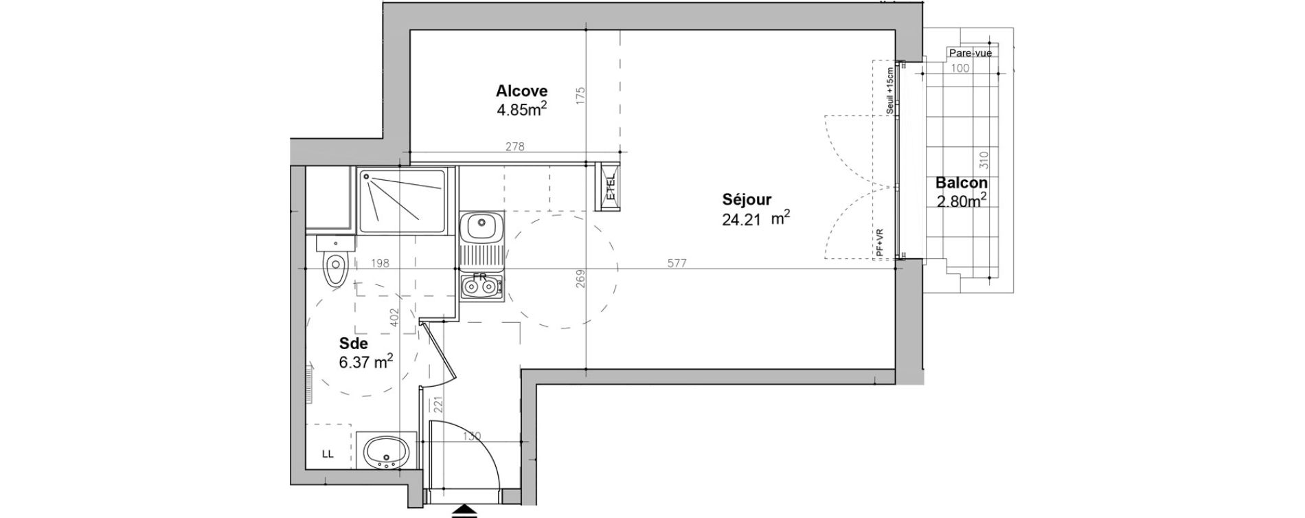 Appartement T1 de 35,43 m2 &agrave; &Eacute;tampes Centre