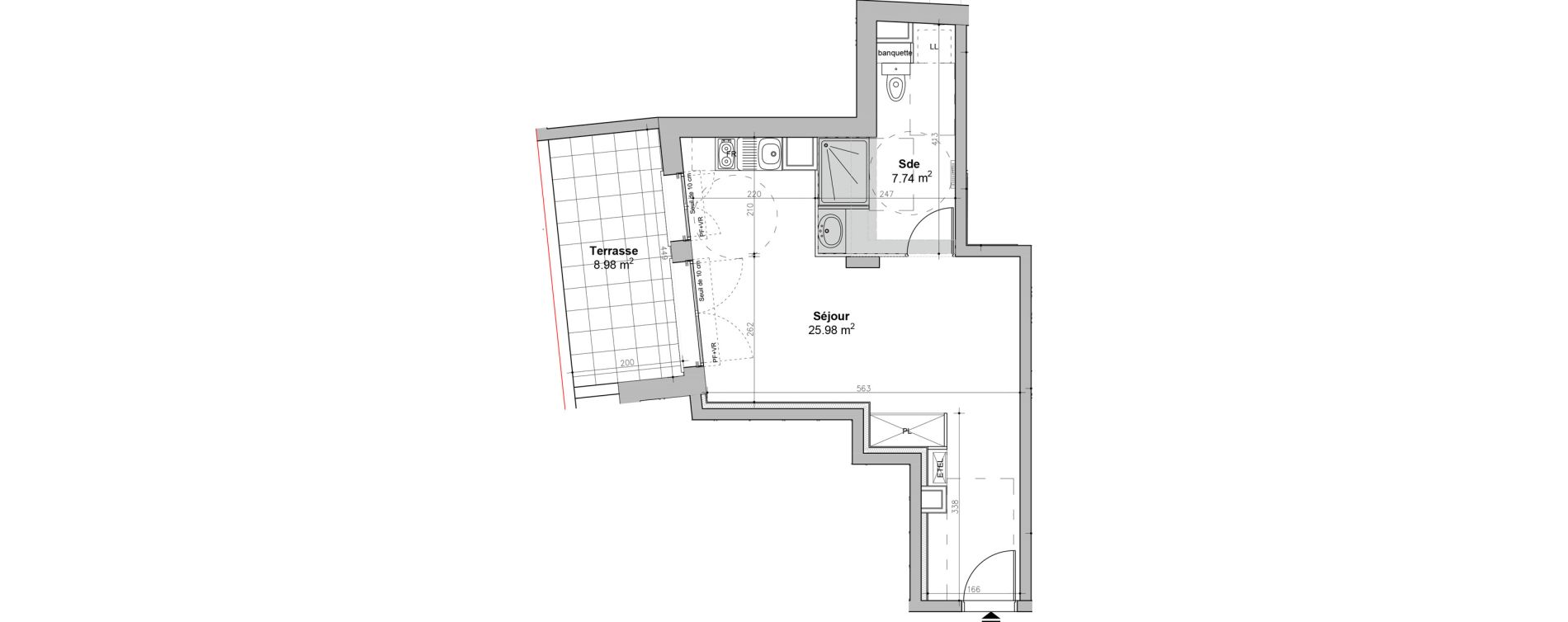 Appartement T1 de 33,72 m2 &agrave; &Eacute;tampes Centre