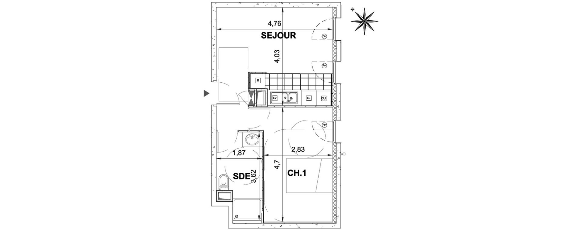 Appartement T2 de 39,03 m2 &agrave; &Eacute;tampes Centre