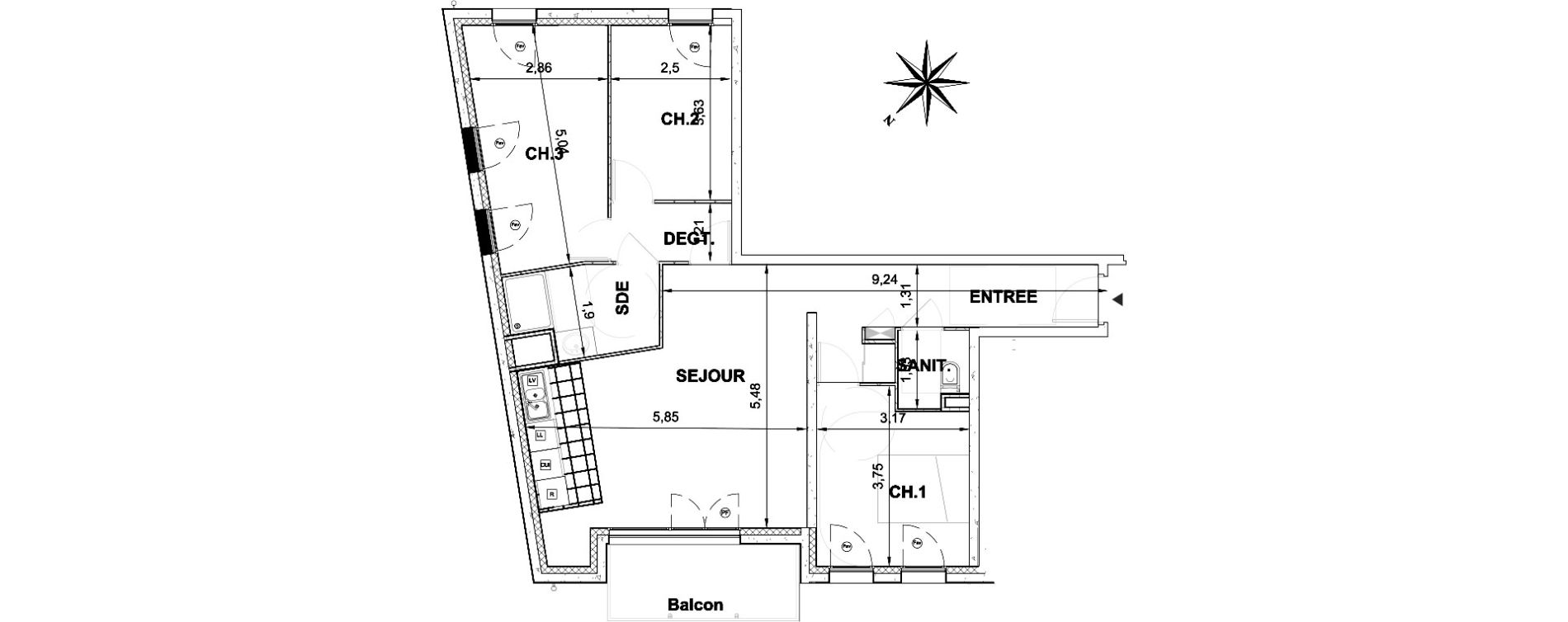 Appartement T4 de 80,87 m2 &agrave; &Eacute;tampes Centre