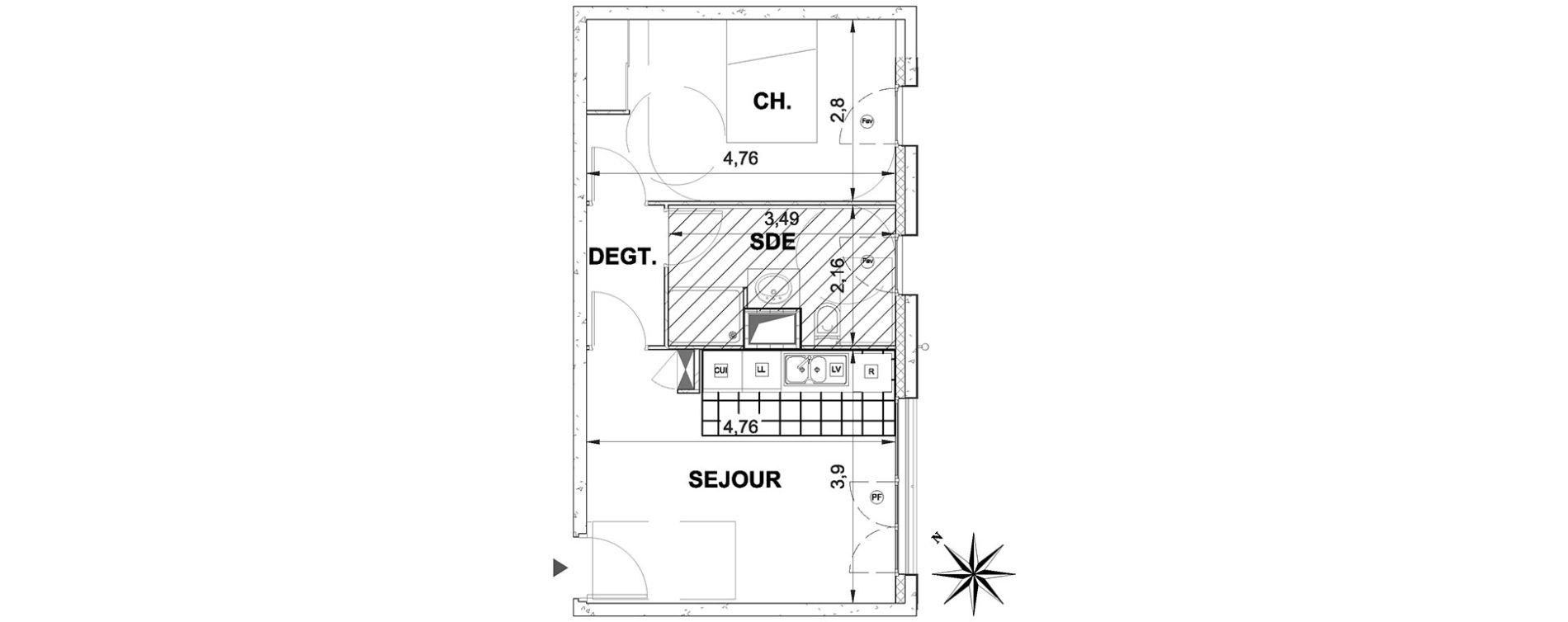 Appartement T2 de 41,17 m2 &agrave; &Eacute;tampes Centre