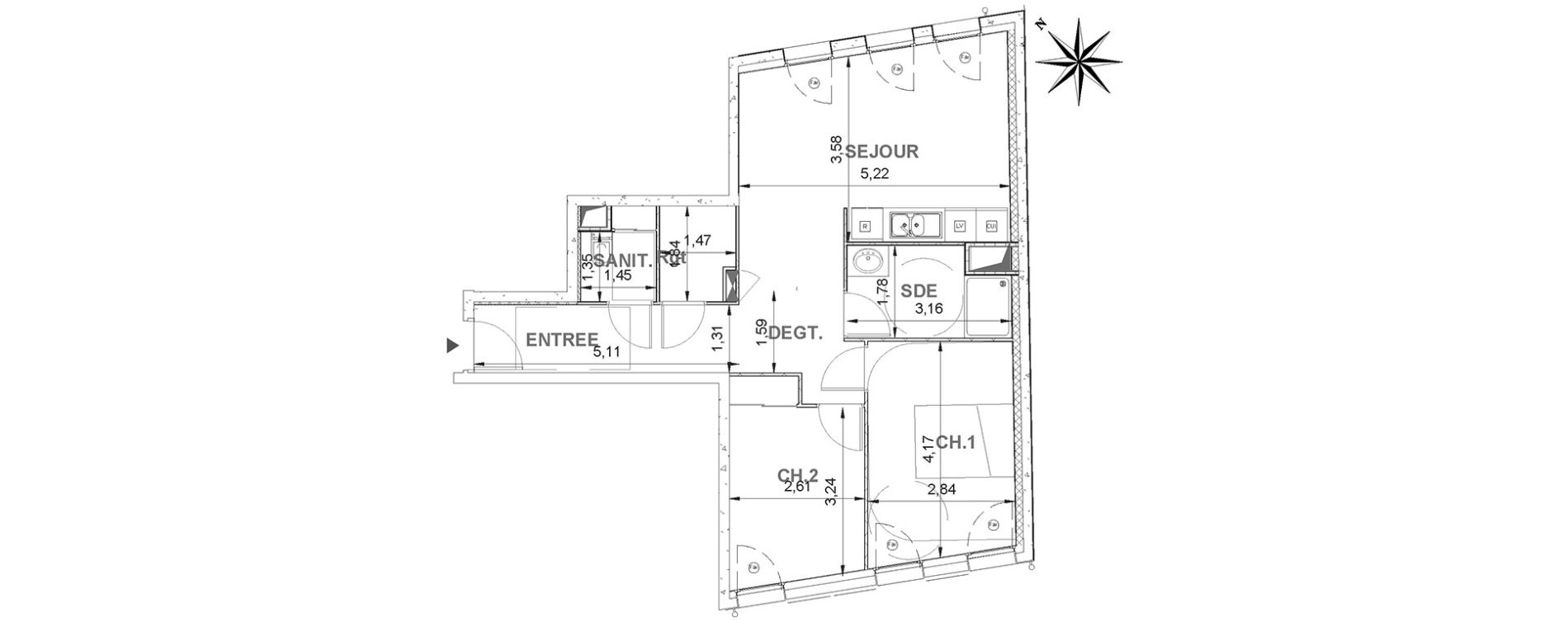 Appartement T3 de 62,22 m2 &agrave; &Eacute;tampes Centre