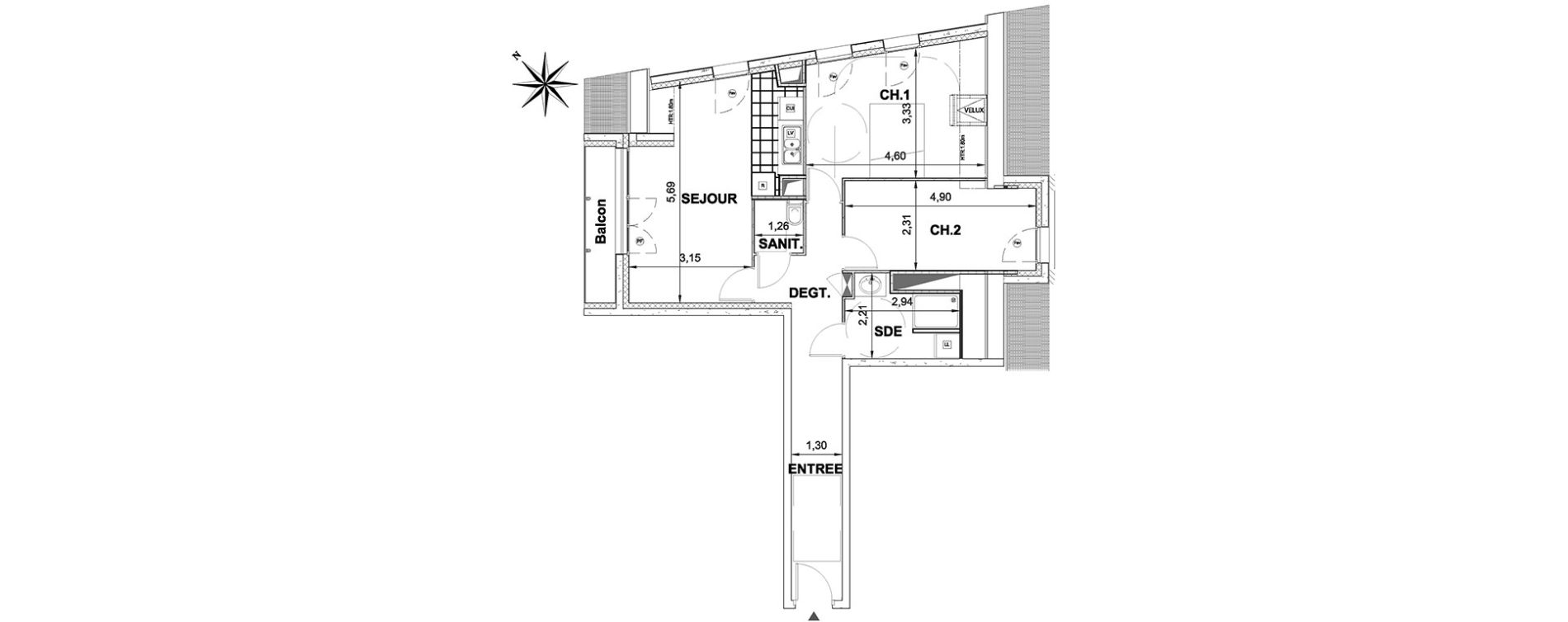 Appartement T3 de 64,40 m2 &agrave; &Eacute;tampes Centre