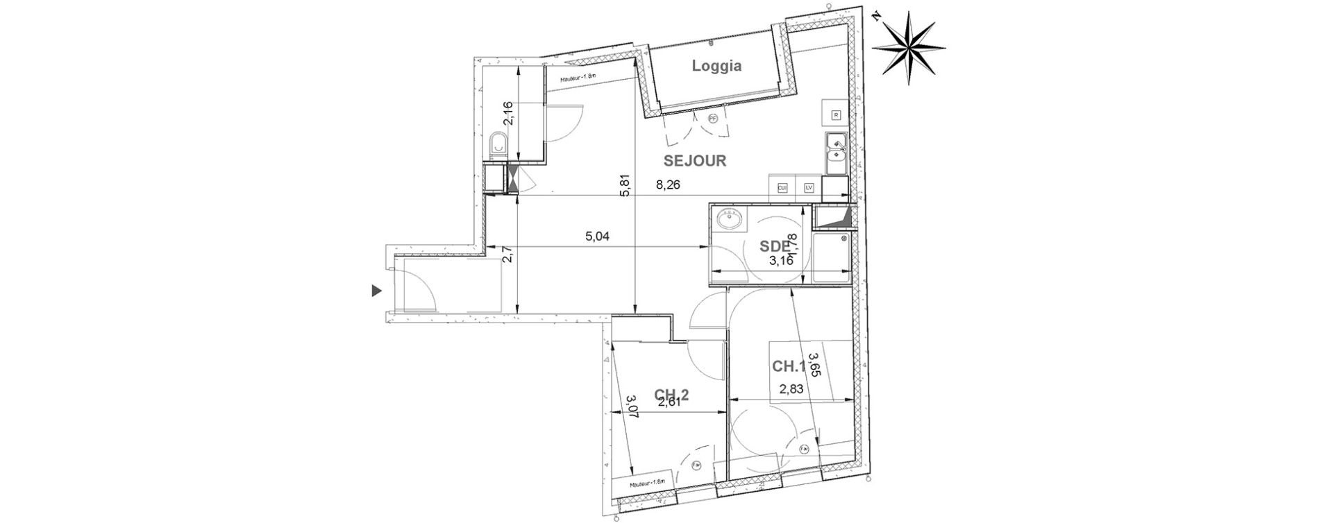 Appartement T3 de 62,21 m2 &agrave; &Eacute;tampes Centre