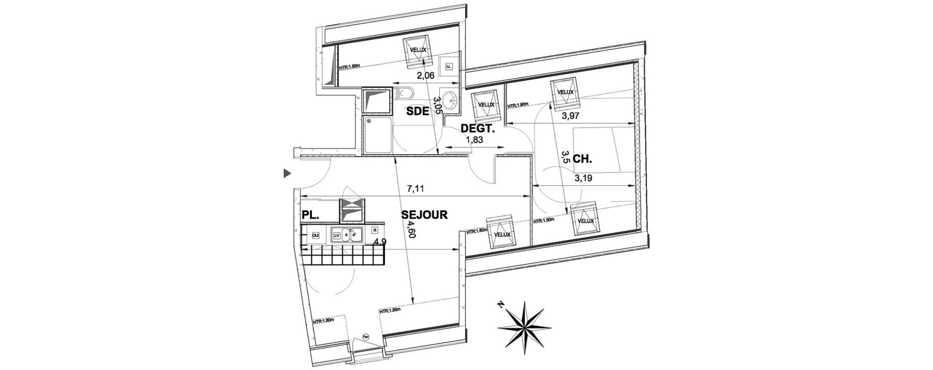 Appartement T2 de 50,43 m2 &agrave; &Eacute;tampes Centre