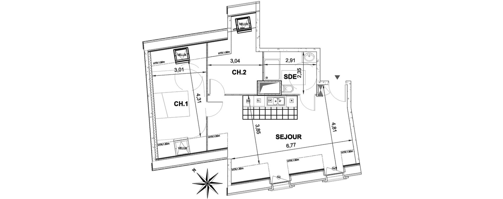 Appartement T3 de 56,39 m2 &agrave; &Eacute;tampes Centre