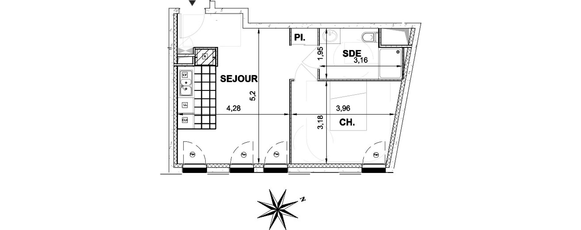 Appartement T2 de 42,85 m2 &agrave; &Eacute;tampes Centre