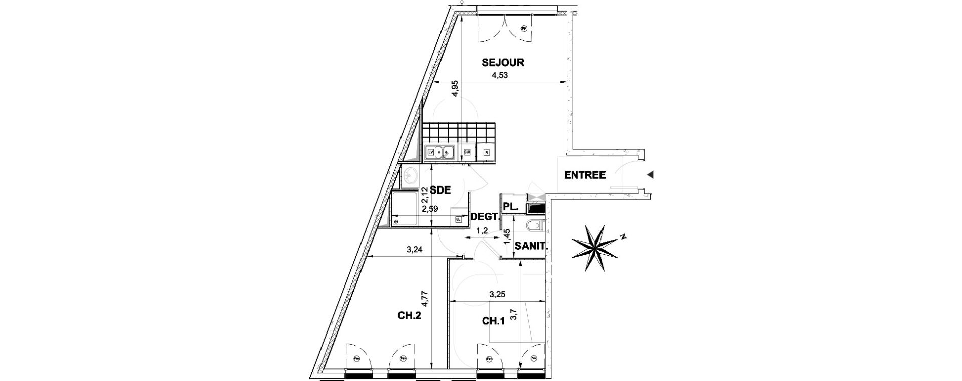 Appartement T3 de 67,00 m2 &agrave; &Eacute;tampes Centre