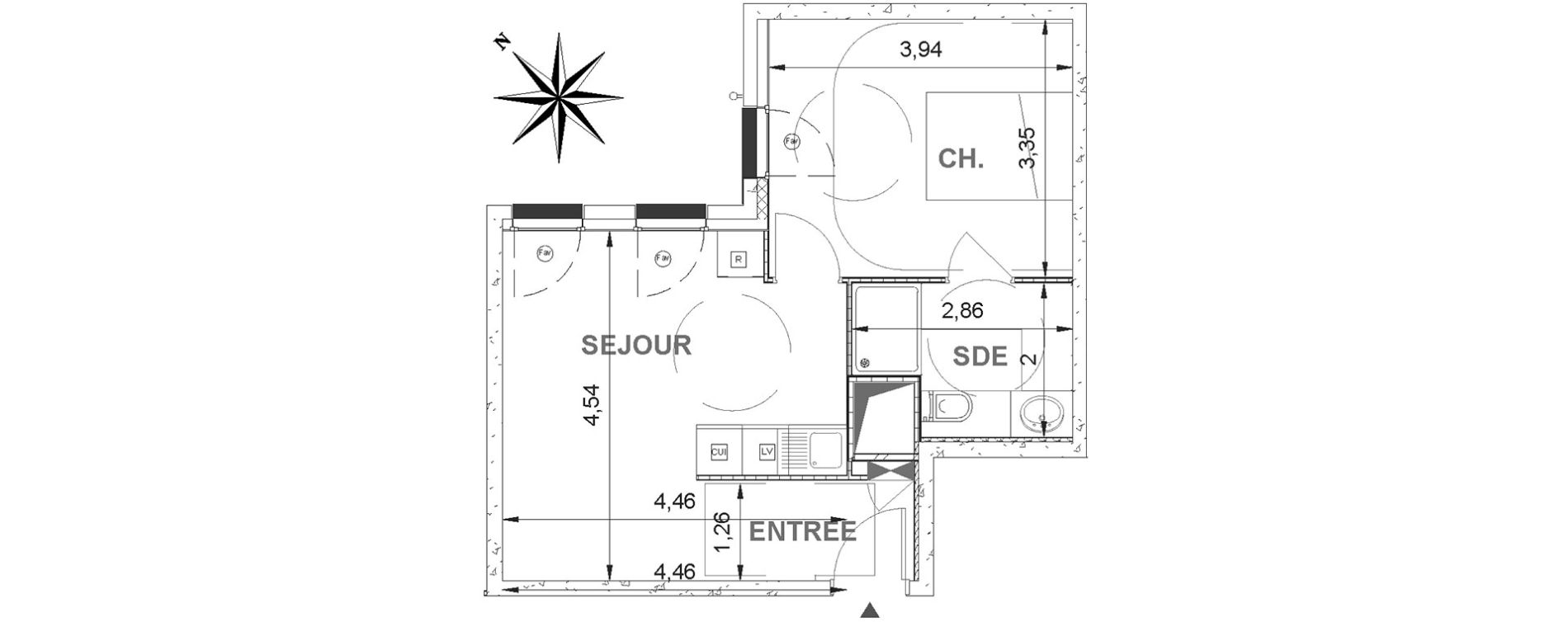 Appartement T2 de 38,68 m2 &agrave; &Eacute;tampes Centre