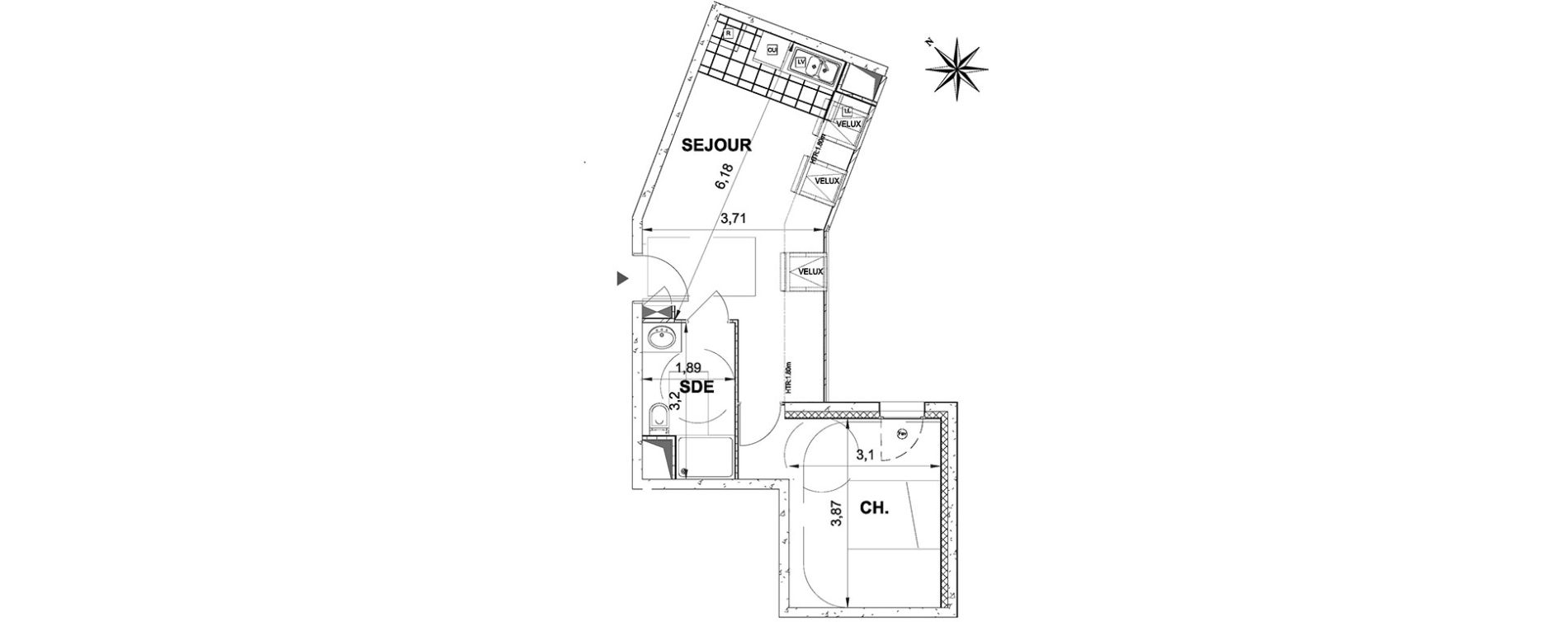 Appartement T2 de 37,29 m2 &agrave; &Eacute;tampes Centre