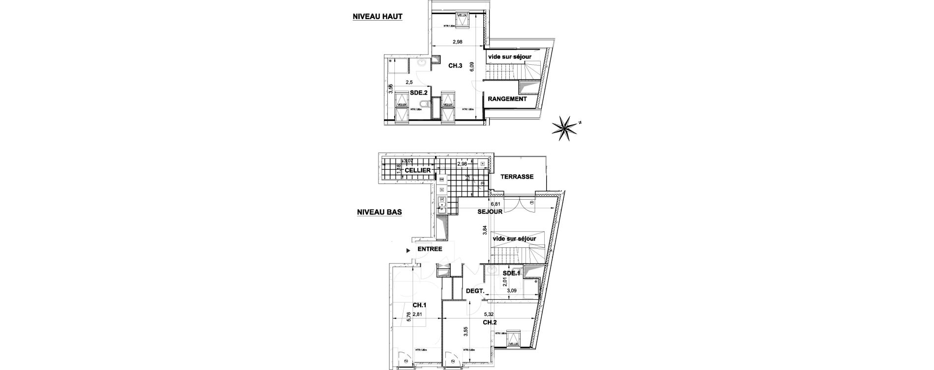 Duplex T4 de 94,98 m2 &agrave; &Eacute;tampes Centre