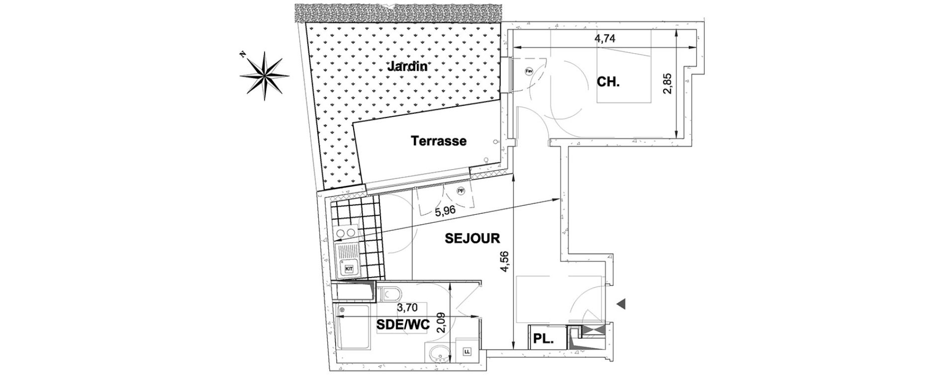 Appartement T2 de 40,85 m2 &agrave; &Eacute;tampes Centre